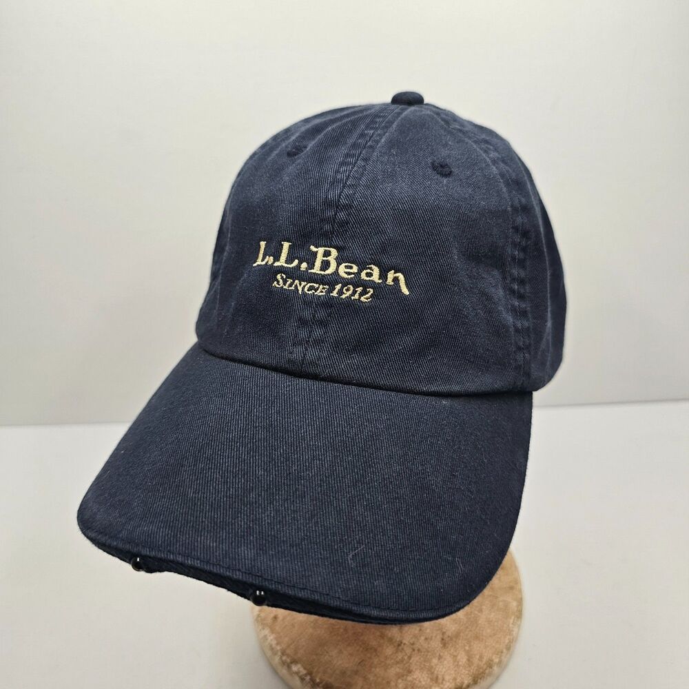 LL Bean LED Lighted Brim Hat Navy Blue Embroidered Since 1912 Strapback OSFA